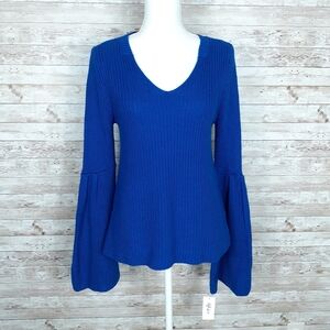 Style & Co Sweater XS Bell Sleeve Blue 21